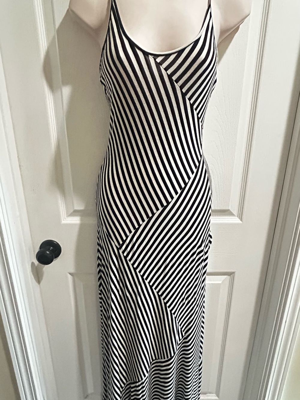 Black White Stripe Maxi Dress Size Extra Small Mossimo Target Brand